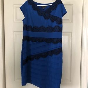 Cobalt and Black lace dress
